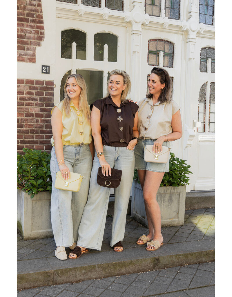21Jewelz Blouse met gouden sierknopen - geel