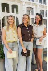 21Jewelz Blouse met gouden sierknopen - beige