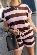 21Jewelz Co-ord set gestreept - roze/bruin