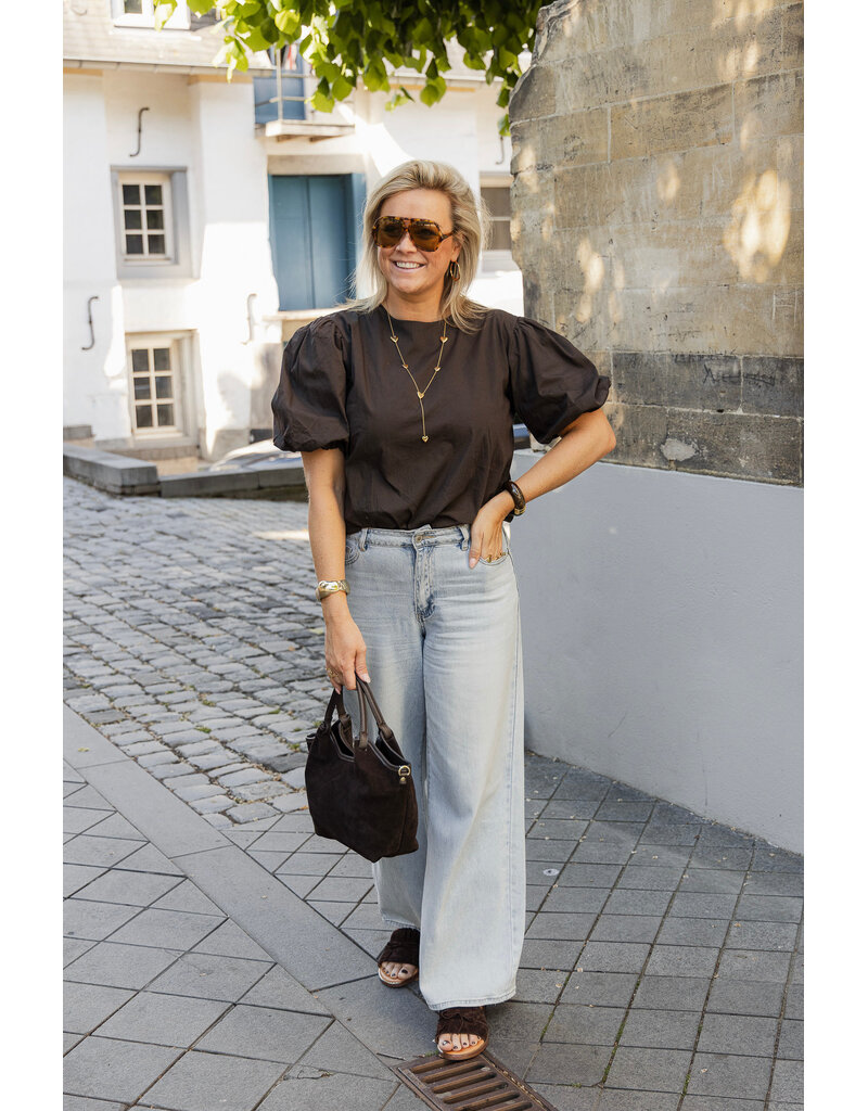 21Jewelz Pofmouw top - bruin