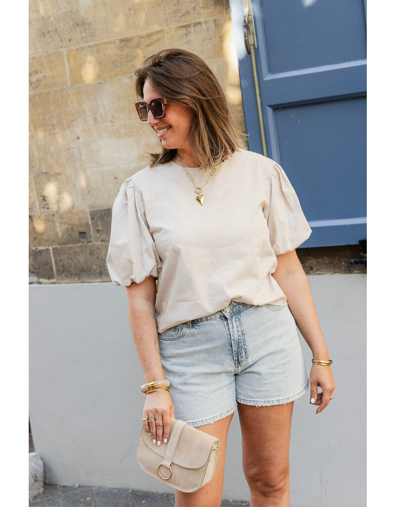 21Jewelz Pofmouw top - beige