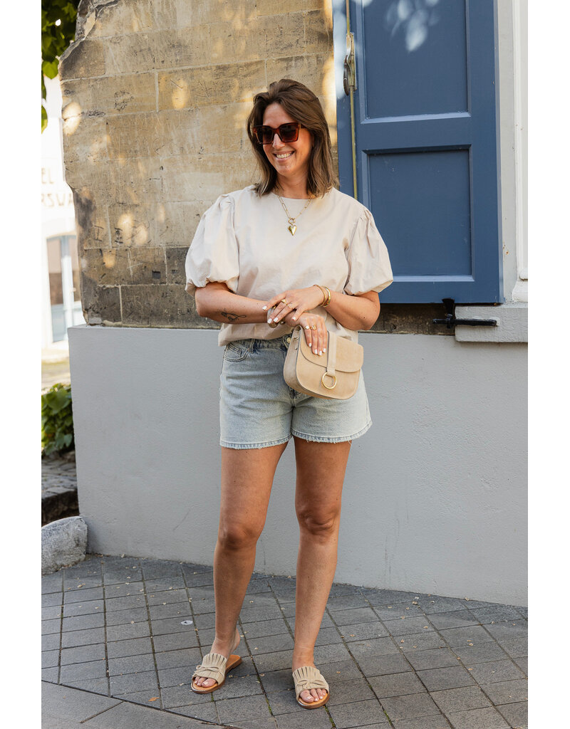 21Jewelz Pofmouw top - beige