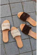 21Jewelz Tango | Slipper Audrey met franjes - suede bruin