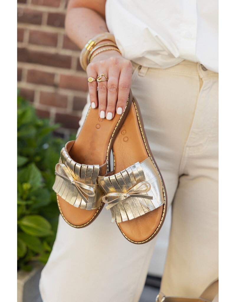 Tango Tango | Slipper Audrey met franjes - goud