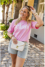 21Jewelz T-shirt "ciao" - roze/wit