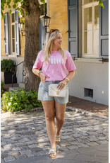 21Jewelz T-shirt "ciao" - roze/wit