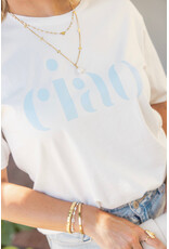 21Jewelz T-shirt "ciao" - wit/blauw