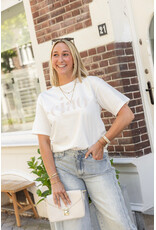 21Jewelz T-shirt "ciao" - wit/beige