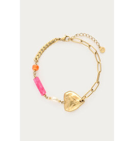 My Jewellery My Jewellery | Ciao armband met kralen en hartje - goud
