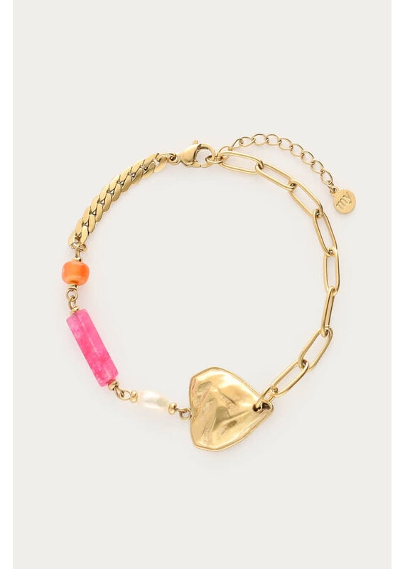 My Jewellery My Jewellery | Ciao armband met kralen en hartje - goud
