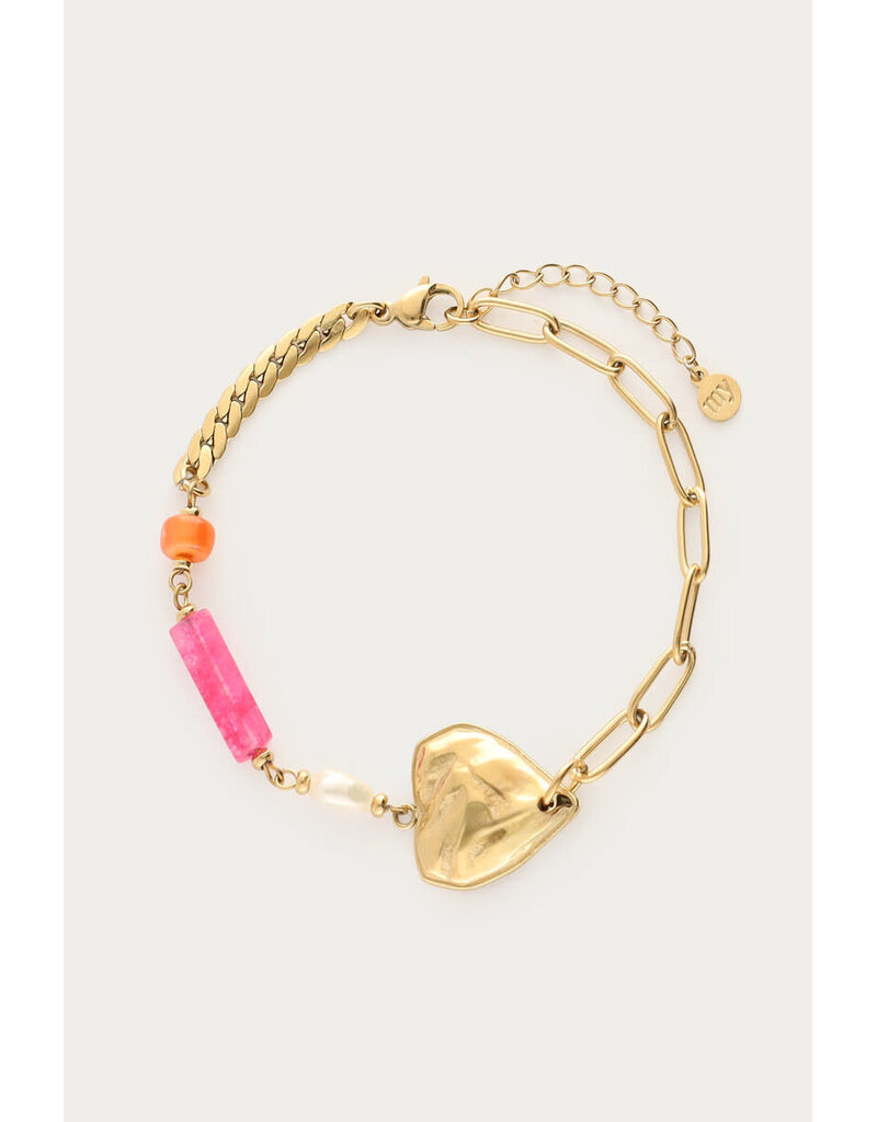 My Jewellery My Jewellery | Ciao armband met kralen en hartje - goud
