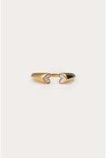 My Jewellery My Jewellery | Ring met witte open hartjes - goud