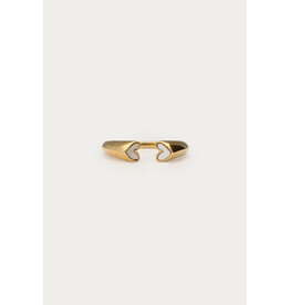 My Jewellery My Jewellery | Ring met witte open hartjes - goud