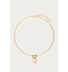 My Jewellery My Jewellery | Schakelketting met hartje en natuurlijke parels - goud