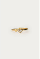 My Jewellery My Jewellery | Ring met dubbel wit hartje - goud