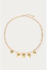 My Jewellery My Jewellery | Statement schakelketting met 5 hartjes - goud