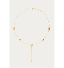 My Jewellery My Jewellery | Lange ketting met hartjes & imitatieparels - goud