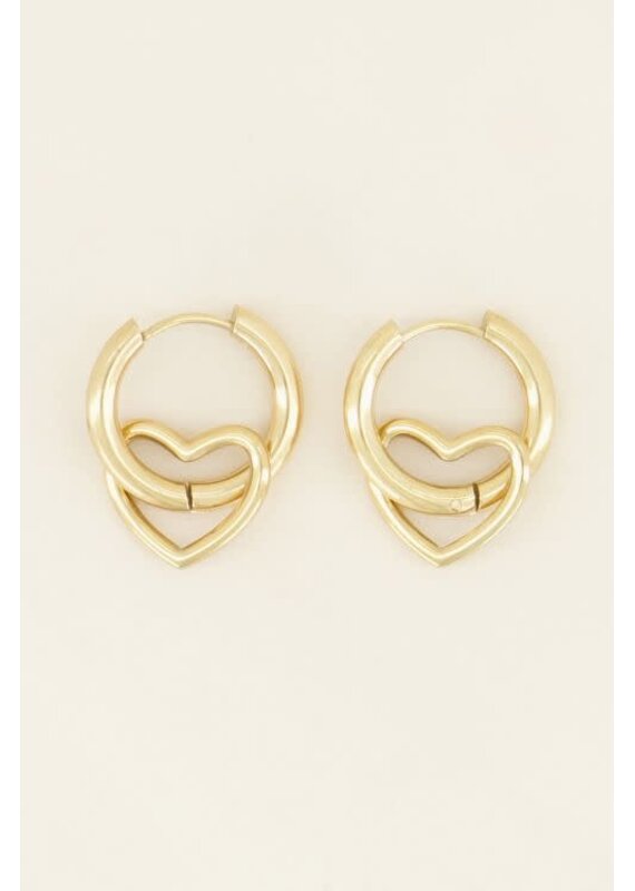 My Jewellery My Jewellery | Oorringen met open hartje - goud
