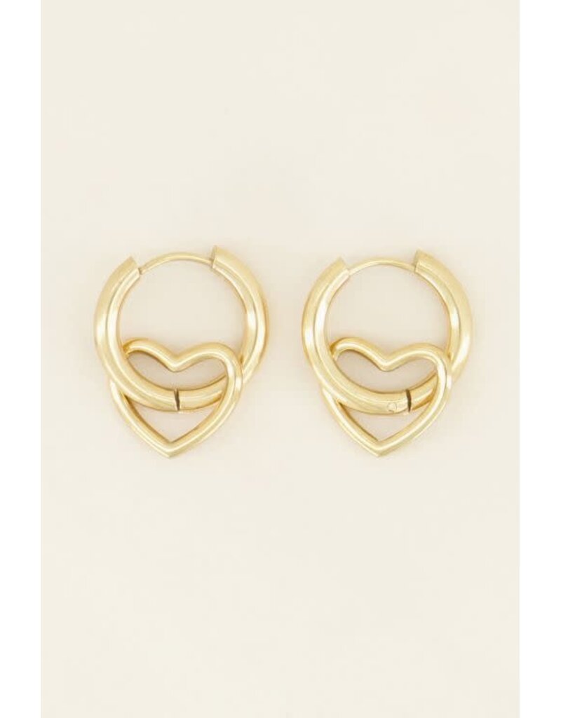 My Jewellery My Jewellery | Oorringen met open hartje - goud