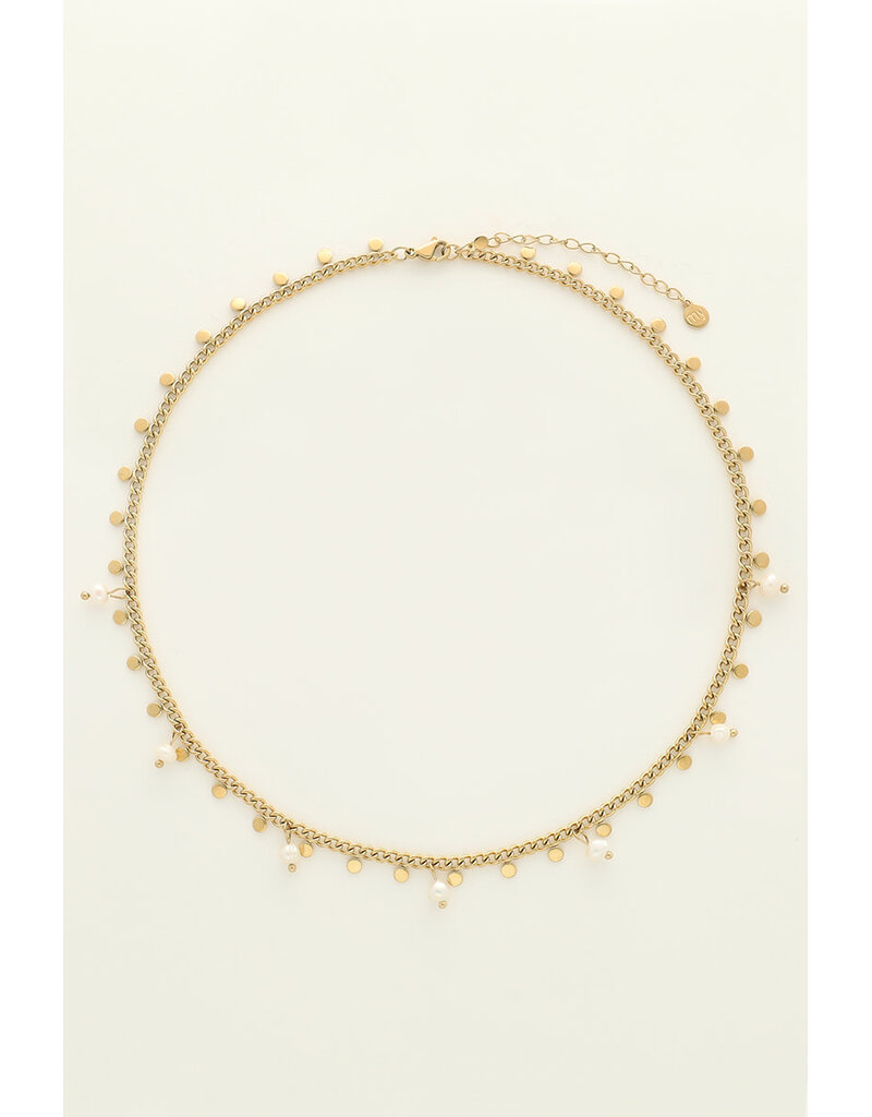 My Jewellery My Jewellery | Ketting met kleine munten en zoetwaterparels - goud