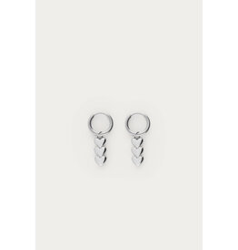 21Jewelz My Jewellery | Oorringen met drie hartjes - zilver
