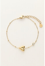 My Jewellery My Jewellery - Minimalistische armband met hart & strass - goud