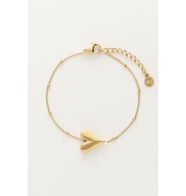 My Jewellery My Jewellery - Armband met hartje en bolletjes - goud