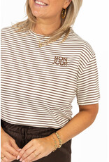 21Jewelz Gestreept shirtje bonjour - ecru/bruin