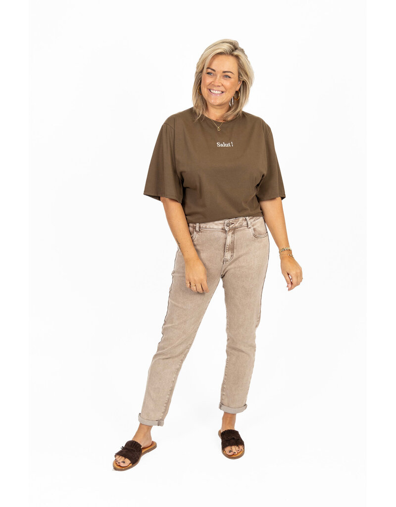 21Jewelz Washed mom jeans - beige