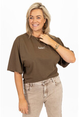 21Jewelz Losvallend shirt "salut!" - bruin