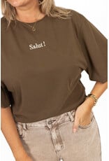 21Jewelz Losvallend shirt "salut!" - bruin