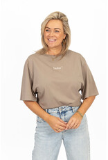 21Jewelz Losvallend shirt "salut!" - taupe