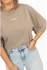21Jewelz Losvallend shirt "salut!" - taupe