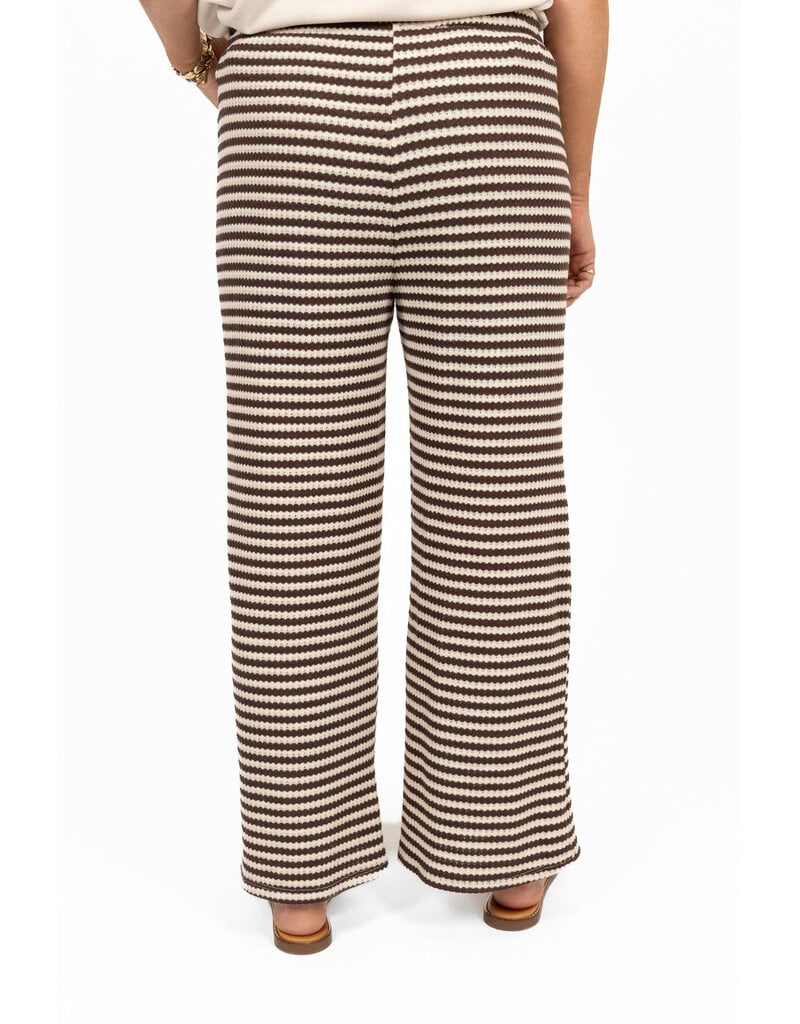 21Jewelz Gehaakte losvallende broek met strepen - bruin/beige