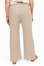21Jewelz Gehaakte losvallende broek met strepen - taupe/beige