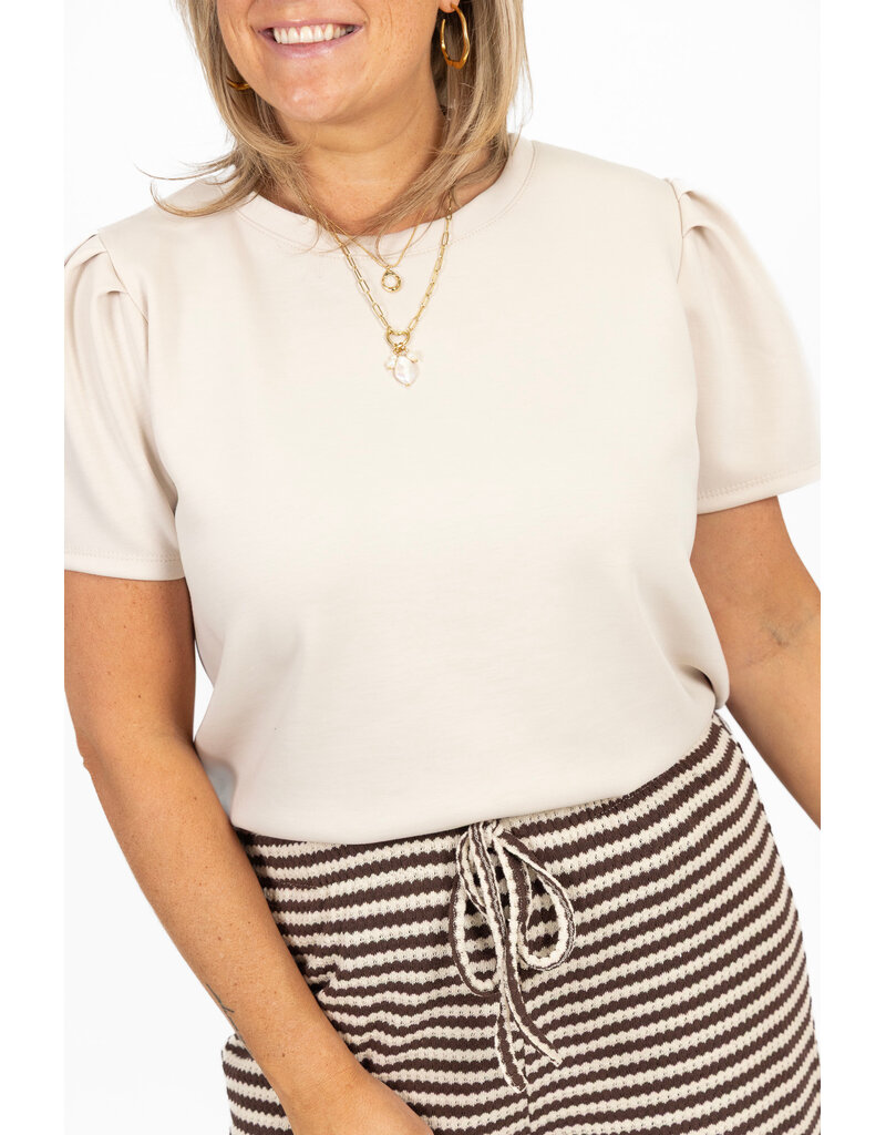 21Jewelz Sweatshirt met pofmouw - beige