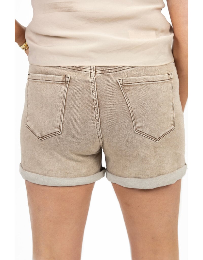 21Jewelz Jeans shortje met omgeslagen pijp - washed beige