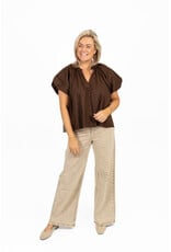21Jewelz Washed wide leg jeans - beige