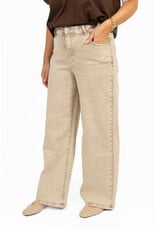 21Jewelz Washed wide leg jeans - beige