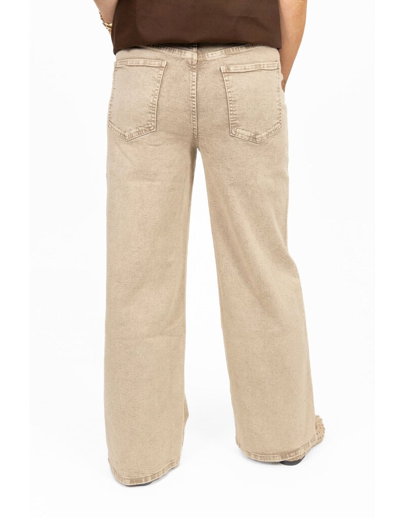21Jewelz Washed wide leg jeans - beige