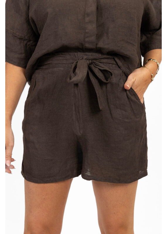 21Jewelz Linnenlook shortje - bruin