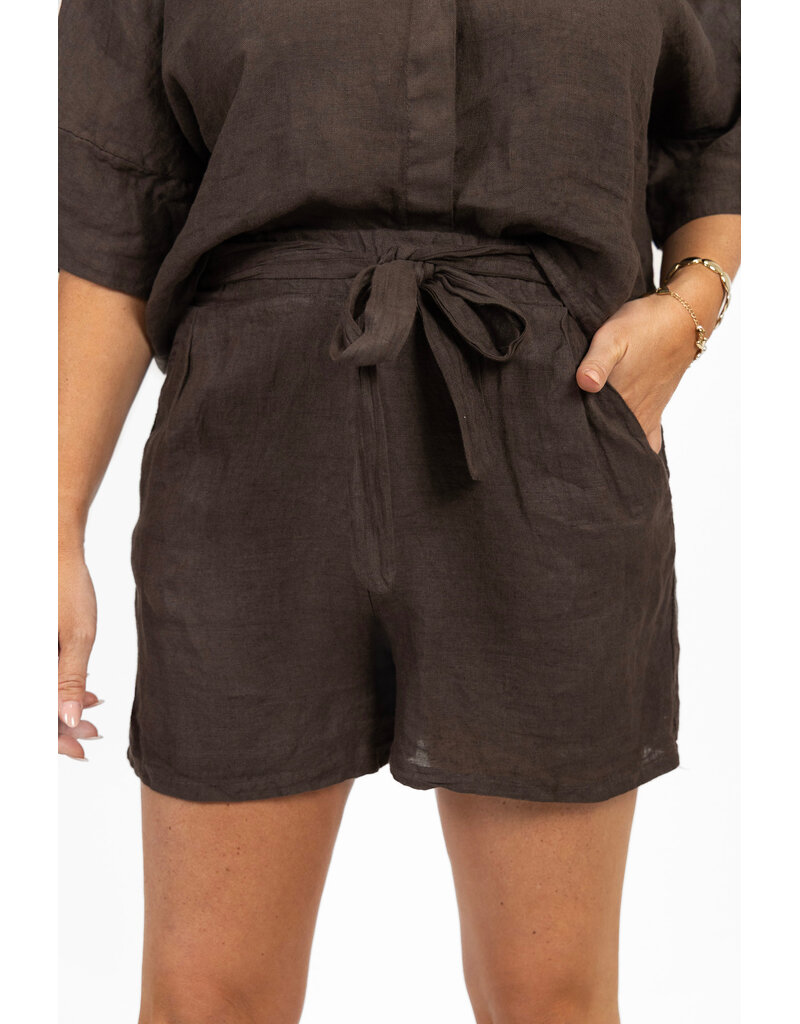 21Jewelz Linnenlook shortje - bruin