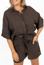 21Jewelz Linnenlook blouse - bruin