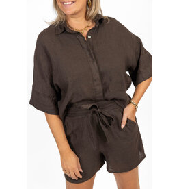 21Jewelz Linnenlook blouse - bruin