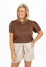 21Jewelz Linnenlook shortje - beige