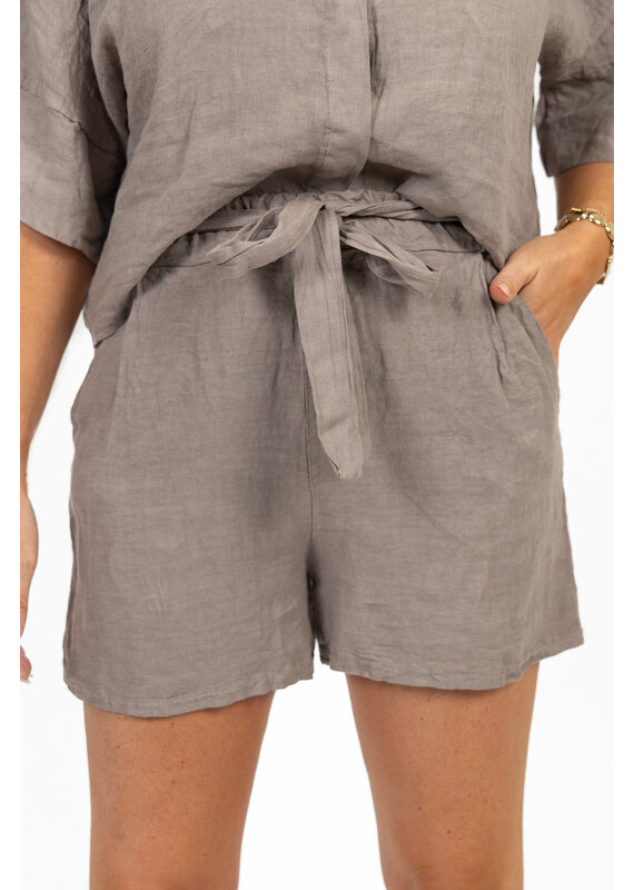 21Jewelz Linnenlook shortje - taupe