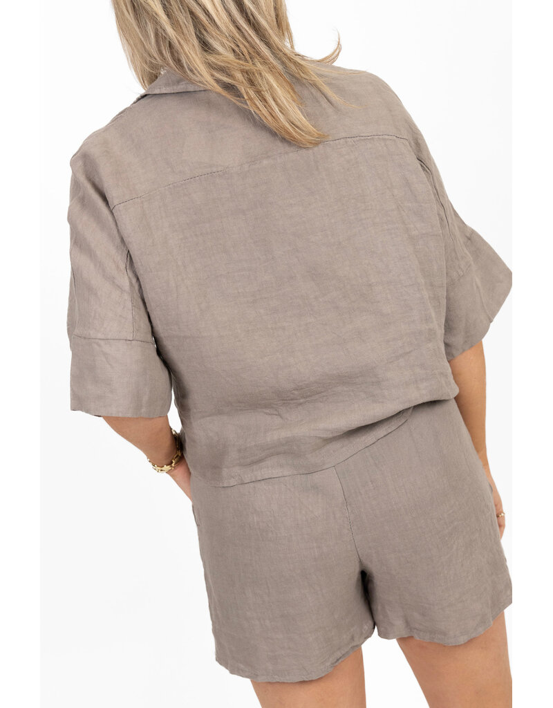 21Jewelz Linnenlook shortje - taupe