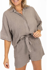 21Jewelz Linnenlook blouse - taupe