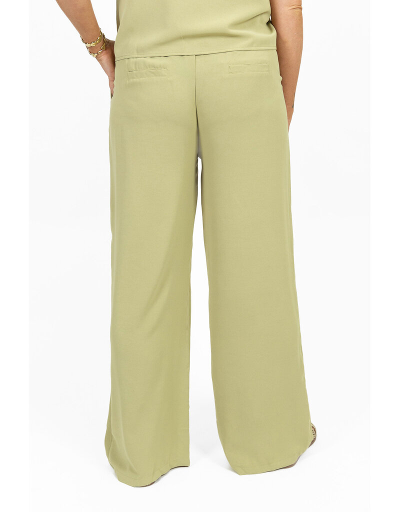 21Jewelz Losvallende pantalon met elastiek band - groen