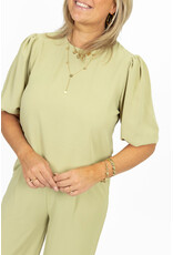 21Jewelz Losvallende blouse met pofmouw - groen